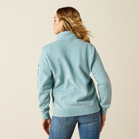 Foundation Logo 1/2 Zip Sweatshirt - Teal Heather