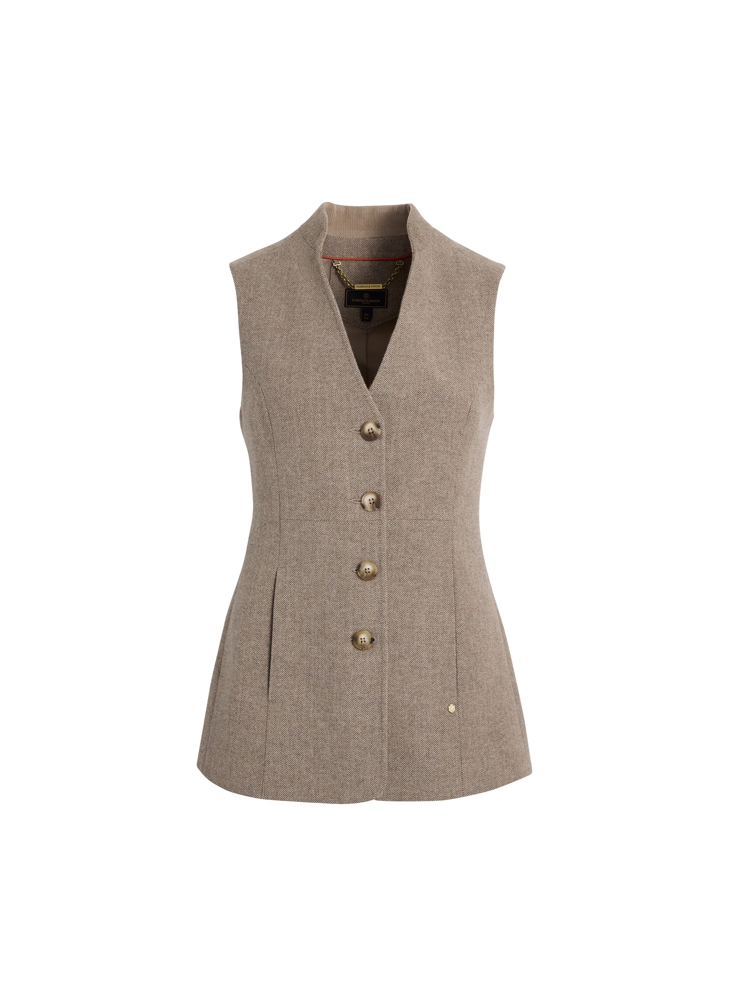 Eliza Herringbone Gilet - Driftwood