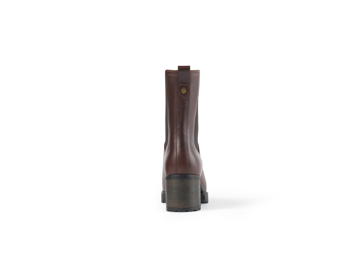Heeled Boudica - Mahogany Leather