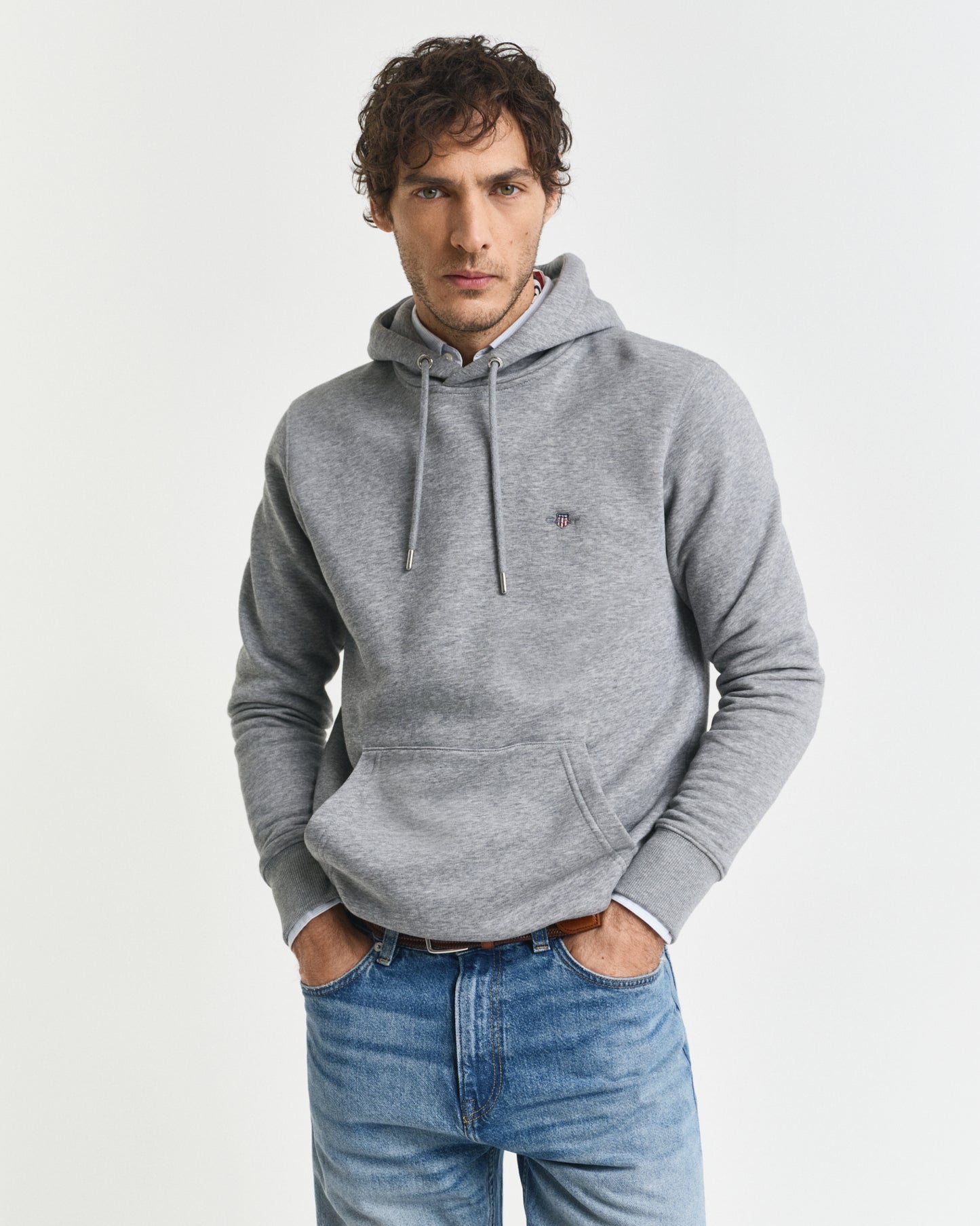 Shield Hoodie - Grey Melange