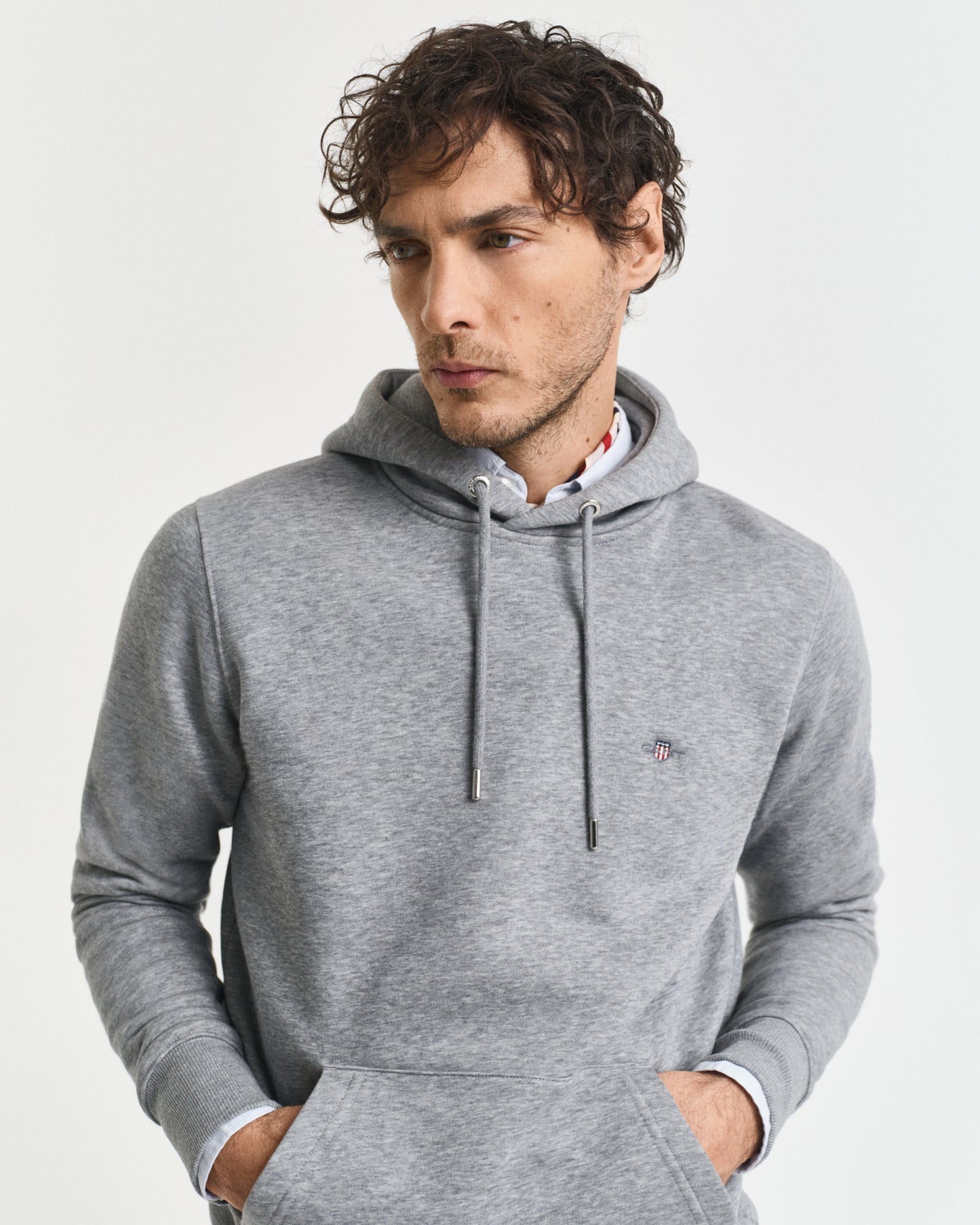 Shield Hoodie - Grey Melange