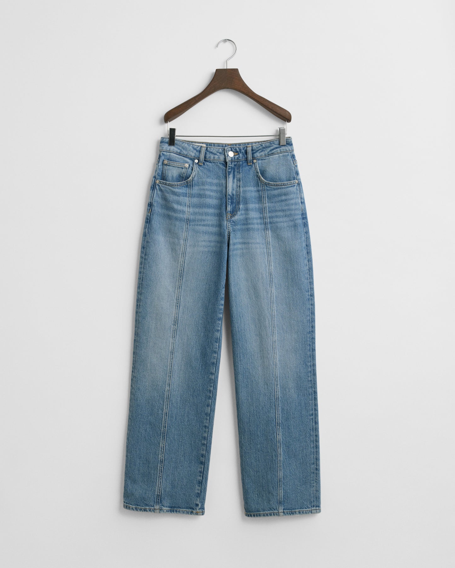 Relaxed Fit Seam Detail Jeans - Mid Blue Archive