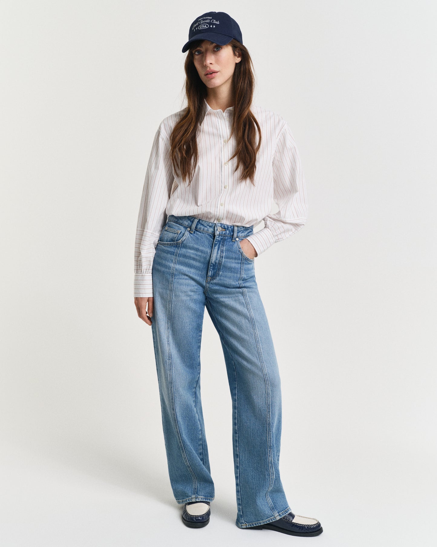 Relaxed Fit Seam Detail Jeans - Mid Blue Archive