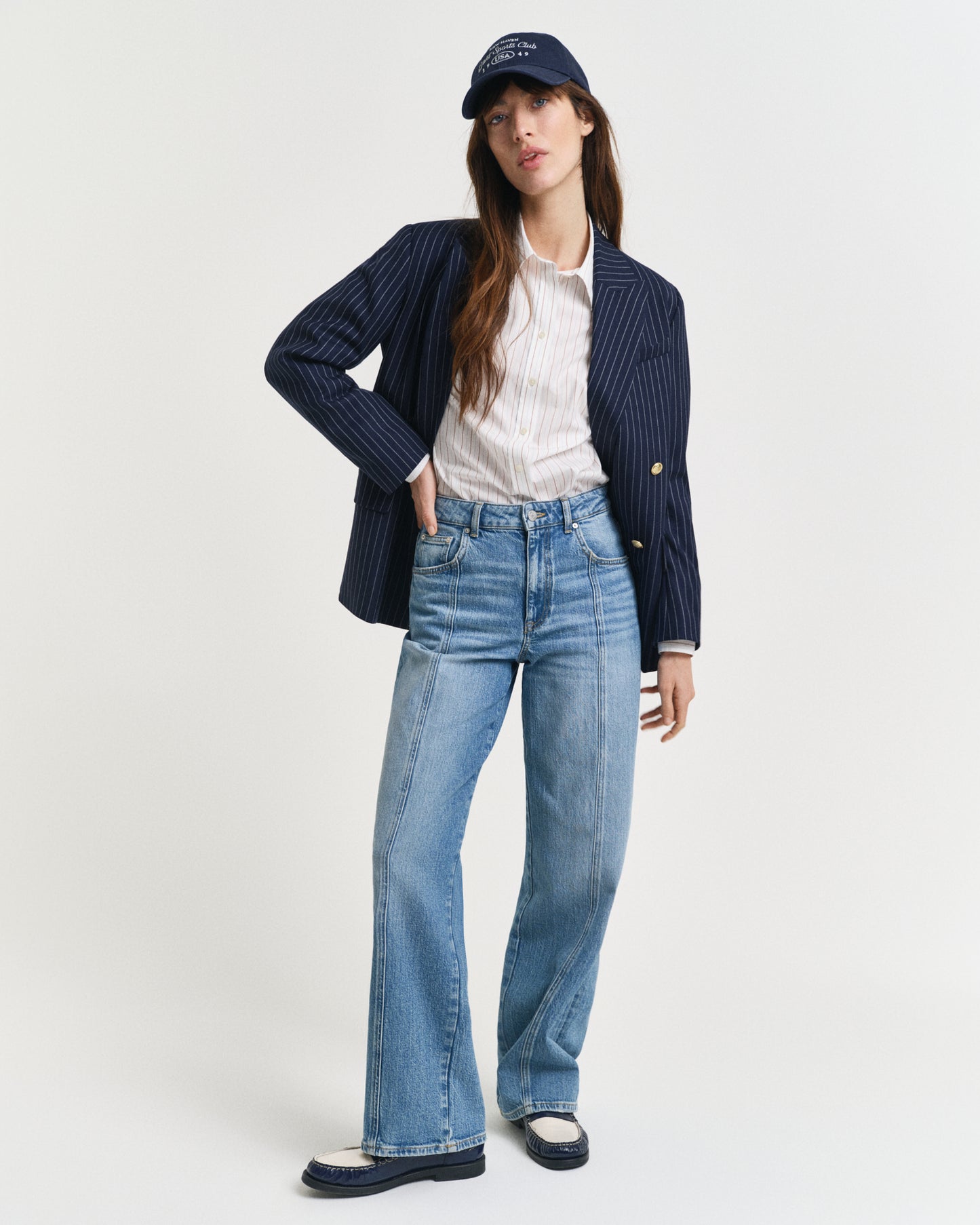 Relaxed Fit Seam Detail Jeans - Mid Blue Archive