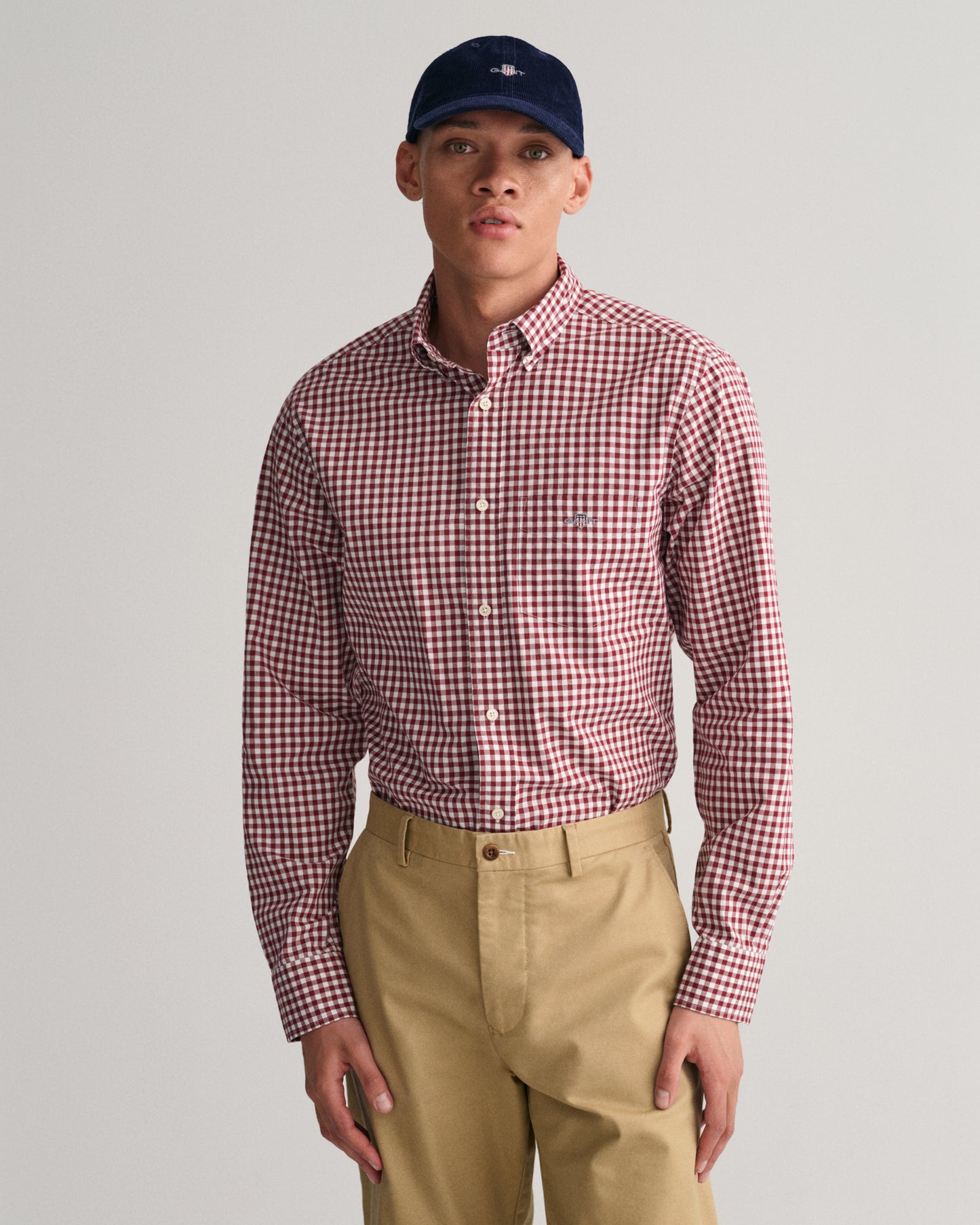 Regular Fit Gingham Poplin Shirt - Plumped Red