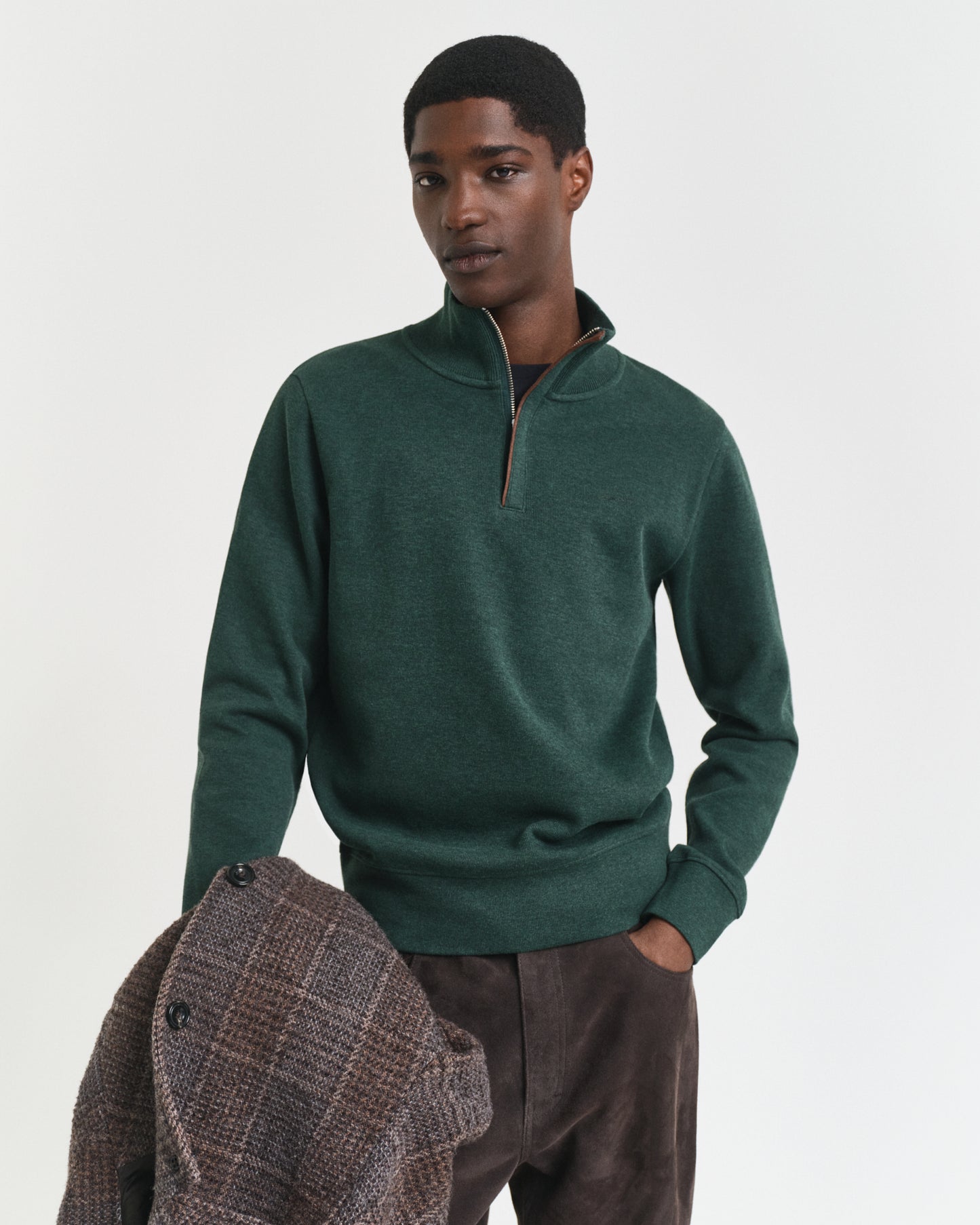 Sacker Rib Half-Zip Sweatshirt - Tartan Green