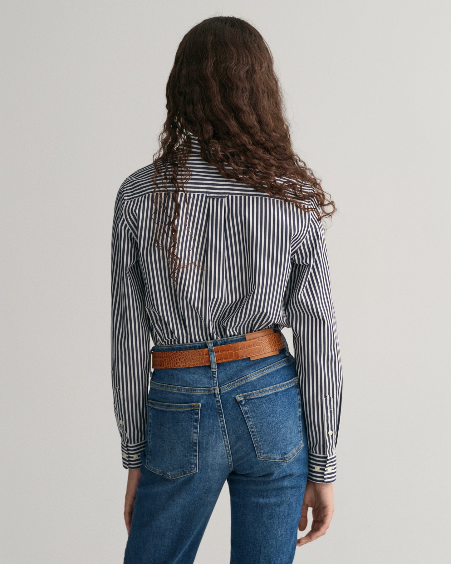 Regular Fit Striped Poplin Shirt - Classic Blue
