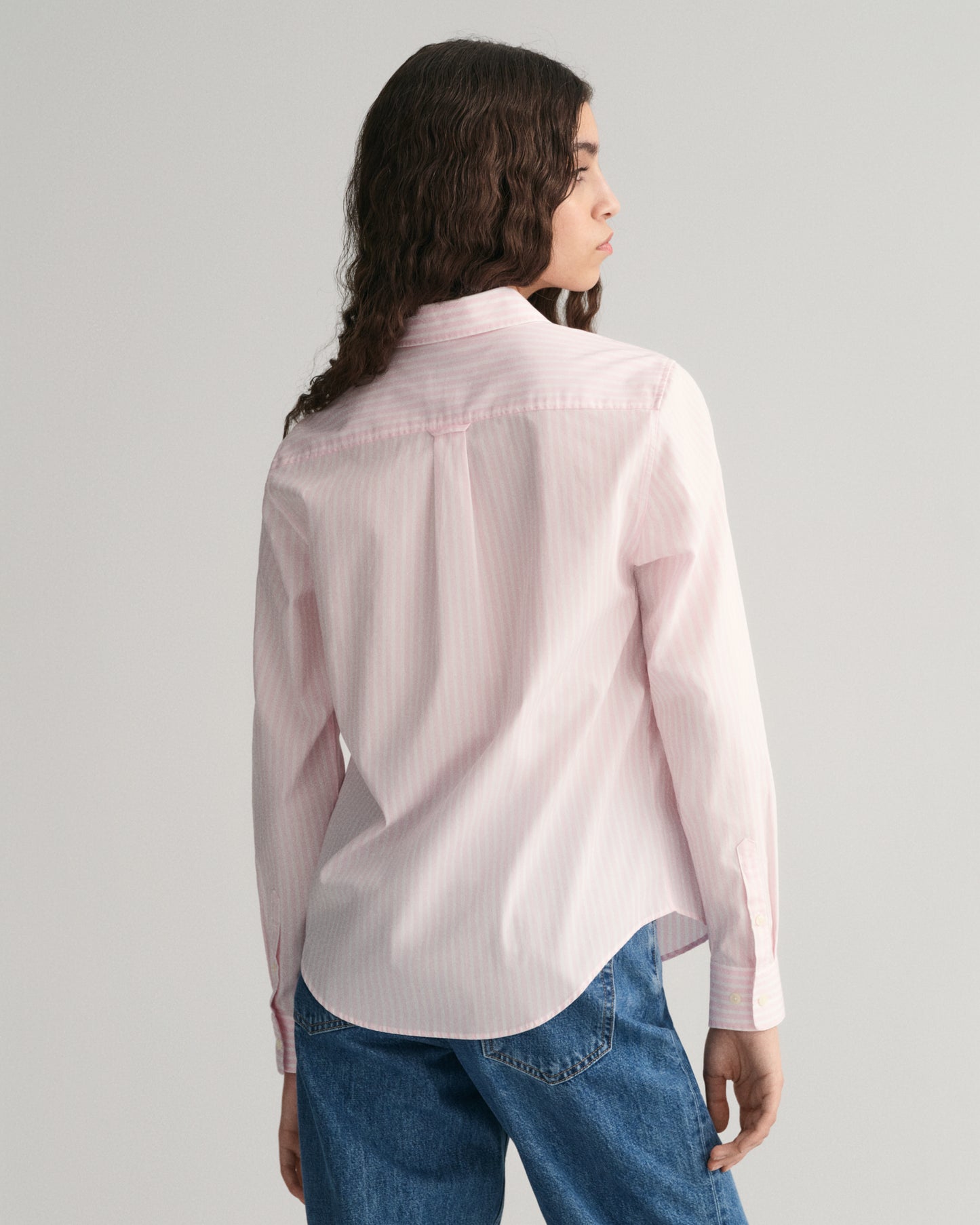 Regular Fit Striped Poplin Shirt - Light Pink