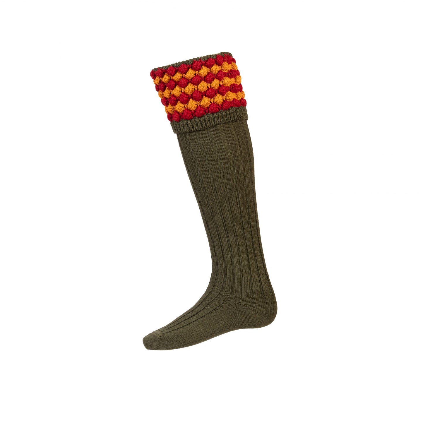 Angus Socks with Garter Ties - Spruce