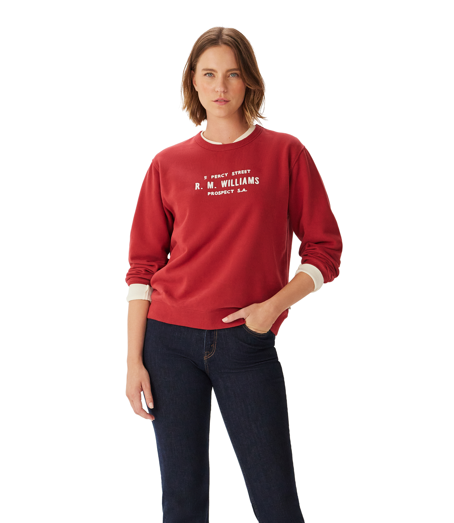 Heritage Brushed Sweatshirt - Red