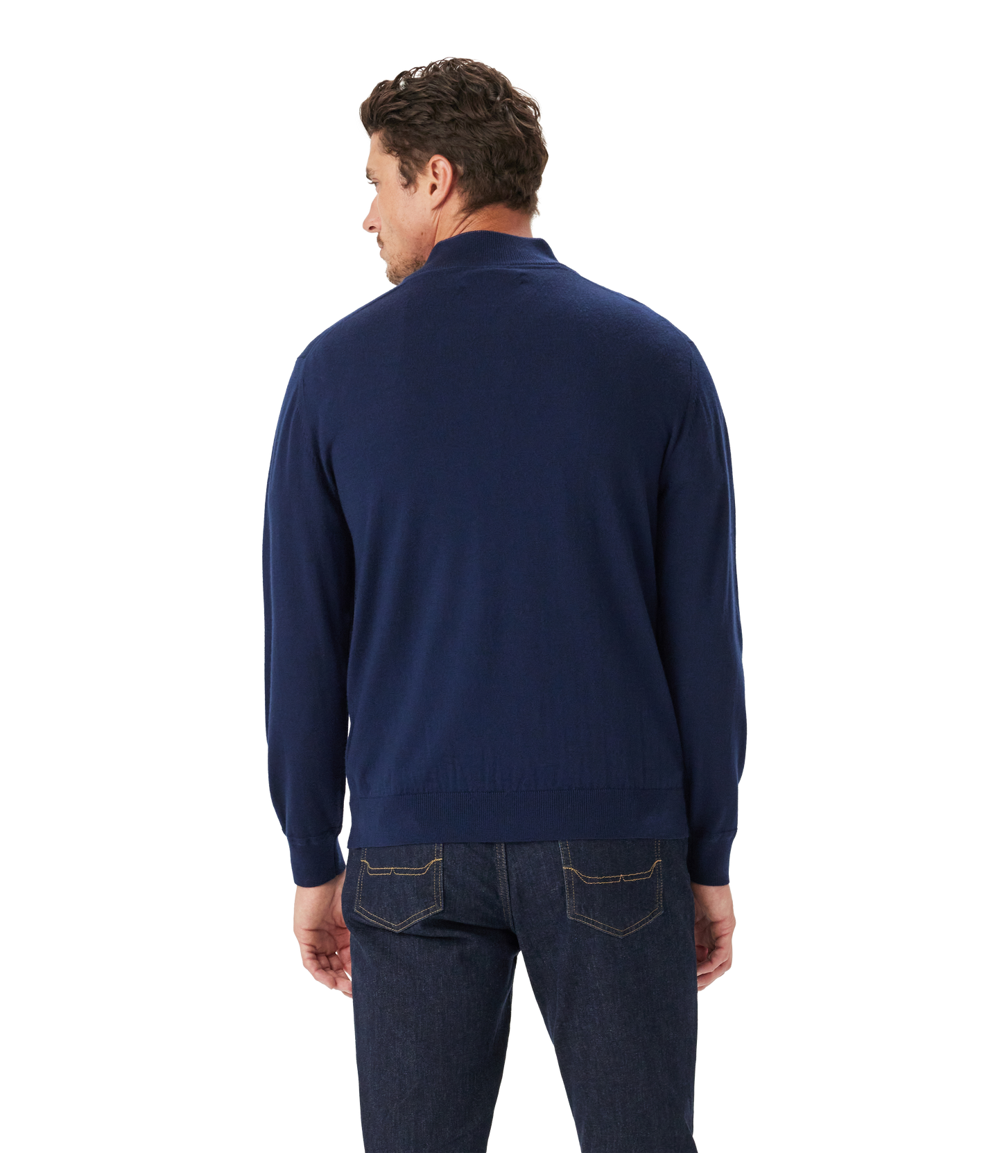 Ernest 1/4 Zip Merino Knit - Navy