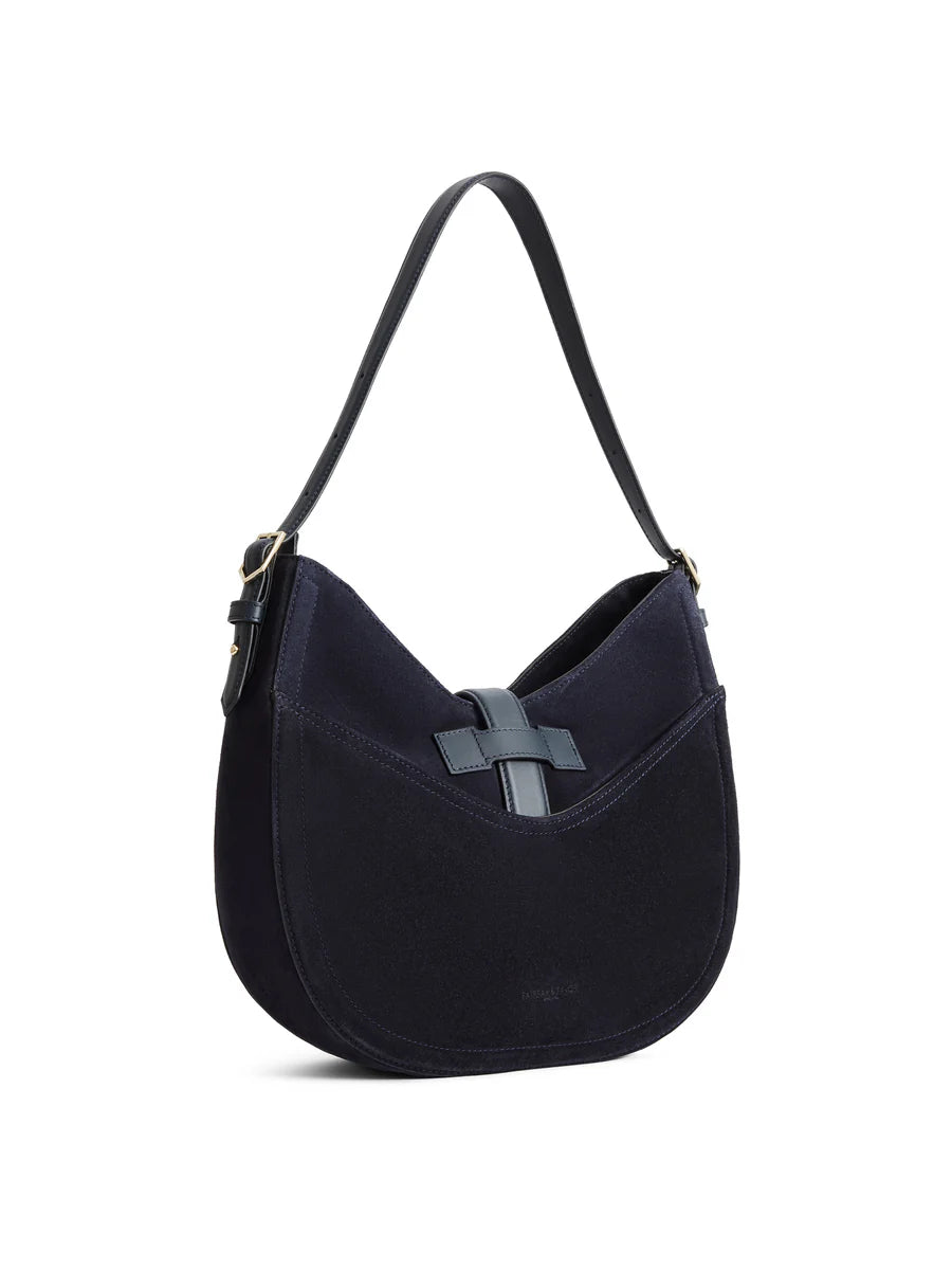 Langham Hobo Bag - Navy Suede