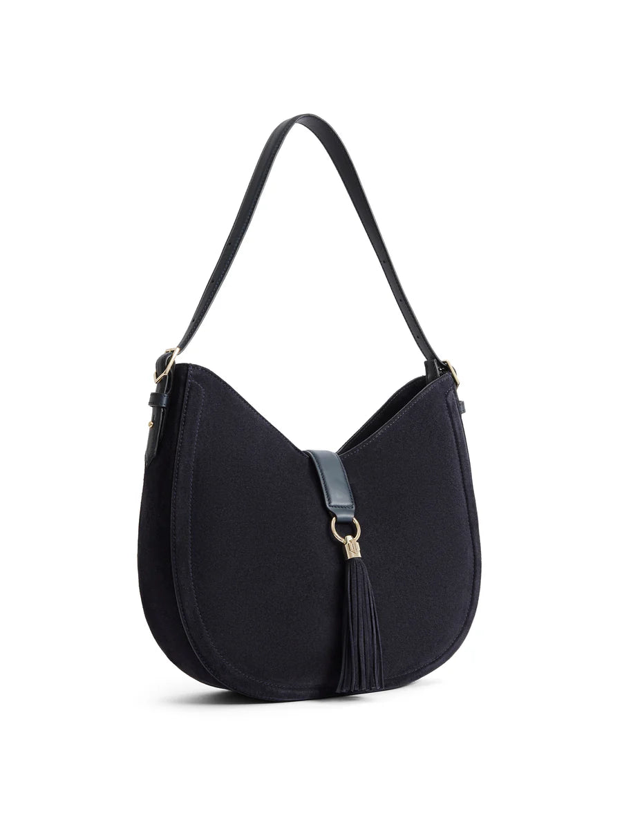 Langham Hobo Bag - Navy Suede