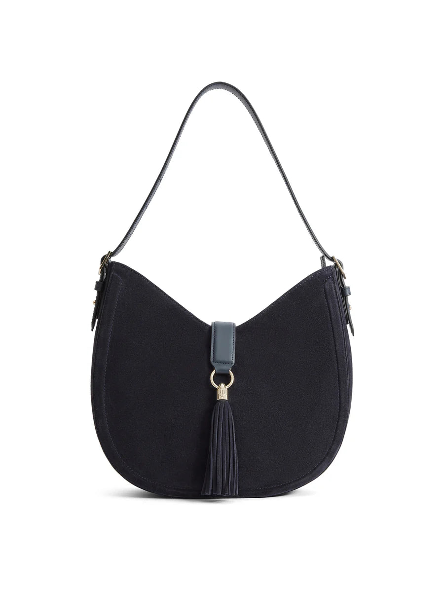 Langham Hobo Bag - Navy Suede