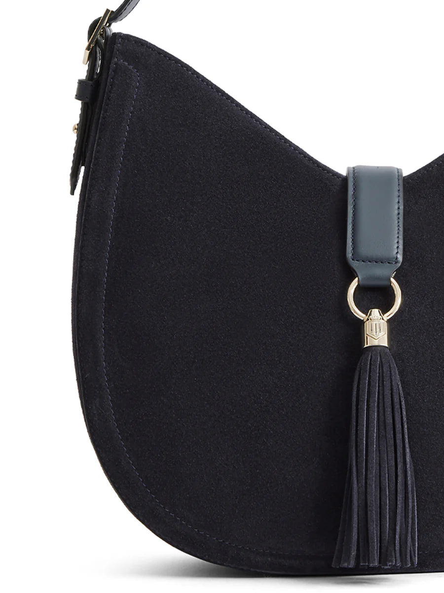 Langham Hobo Bag - Navy Suede