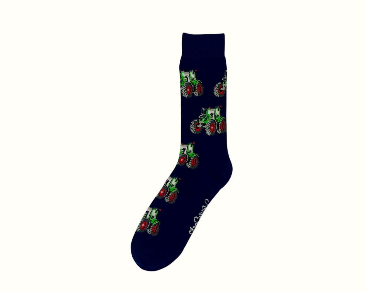 Dark Green Tractor Socks - Adult