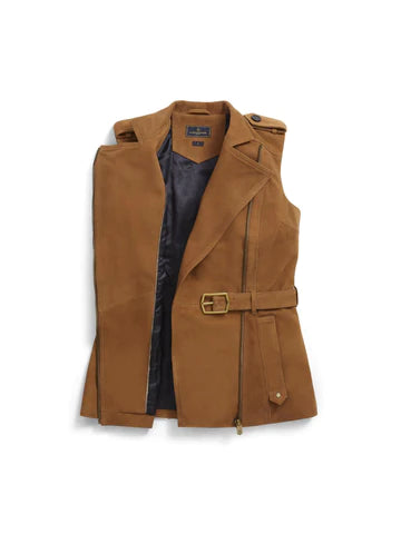 The Primrose Gilet - Tan Suede