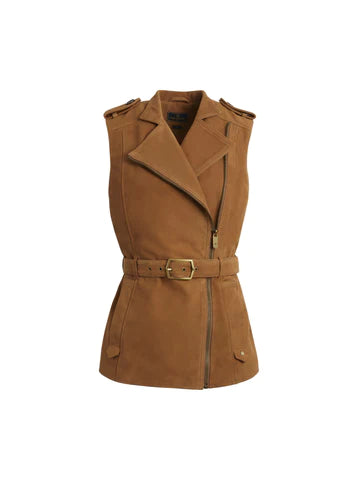 The Primrose Gilet - Tan Suede