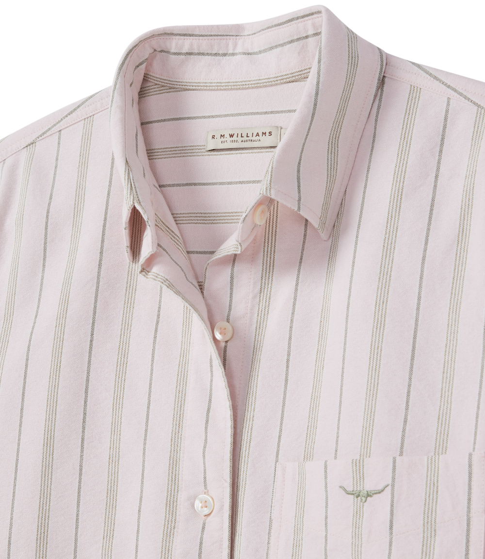 Crispin Straight Shirt - Pink Green