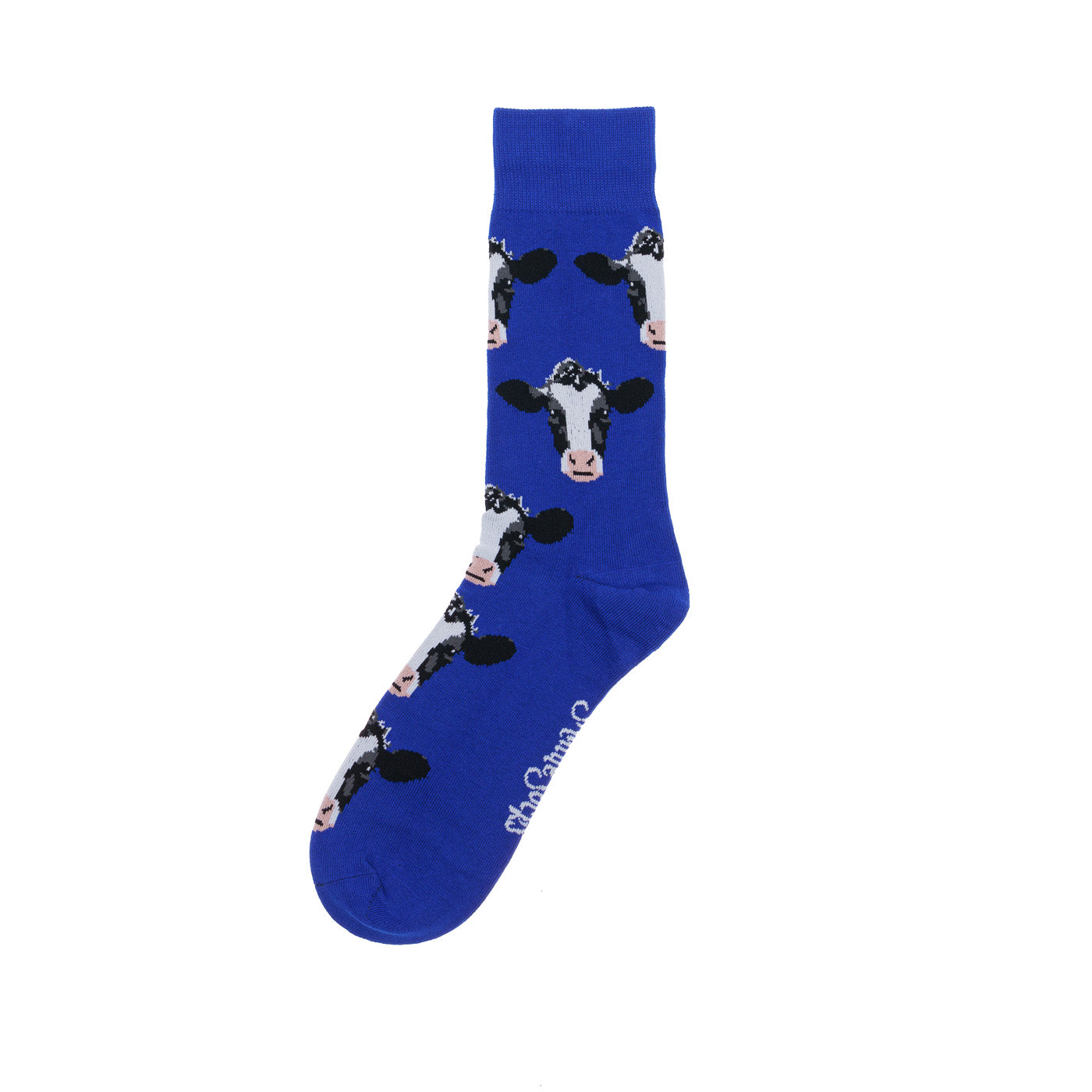 Royal Blue Cow Socks - Adult
