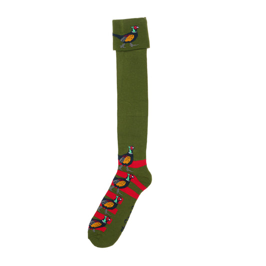 Green & Red Pheasant Shooting/Walking Socks - Adult