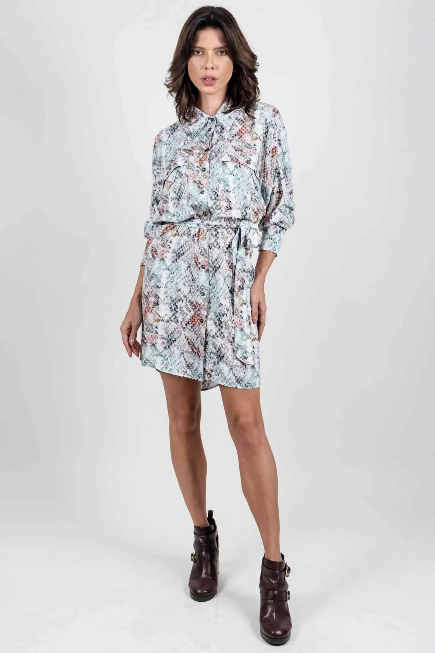 Tara Shirt Dress - Snakeskin