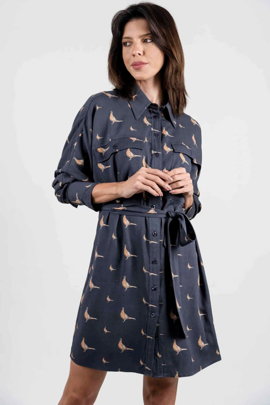 Tara Shirt Dress - Navy New Pheasants