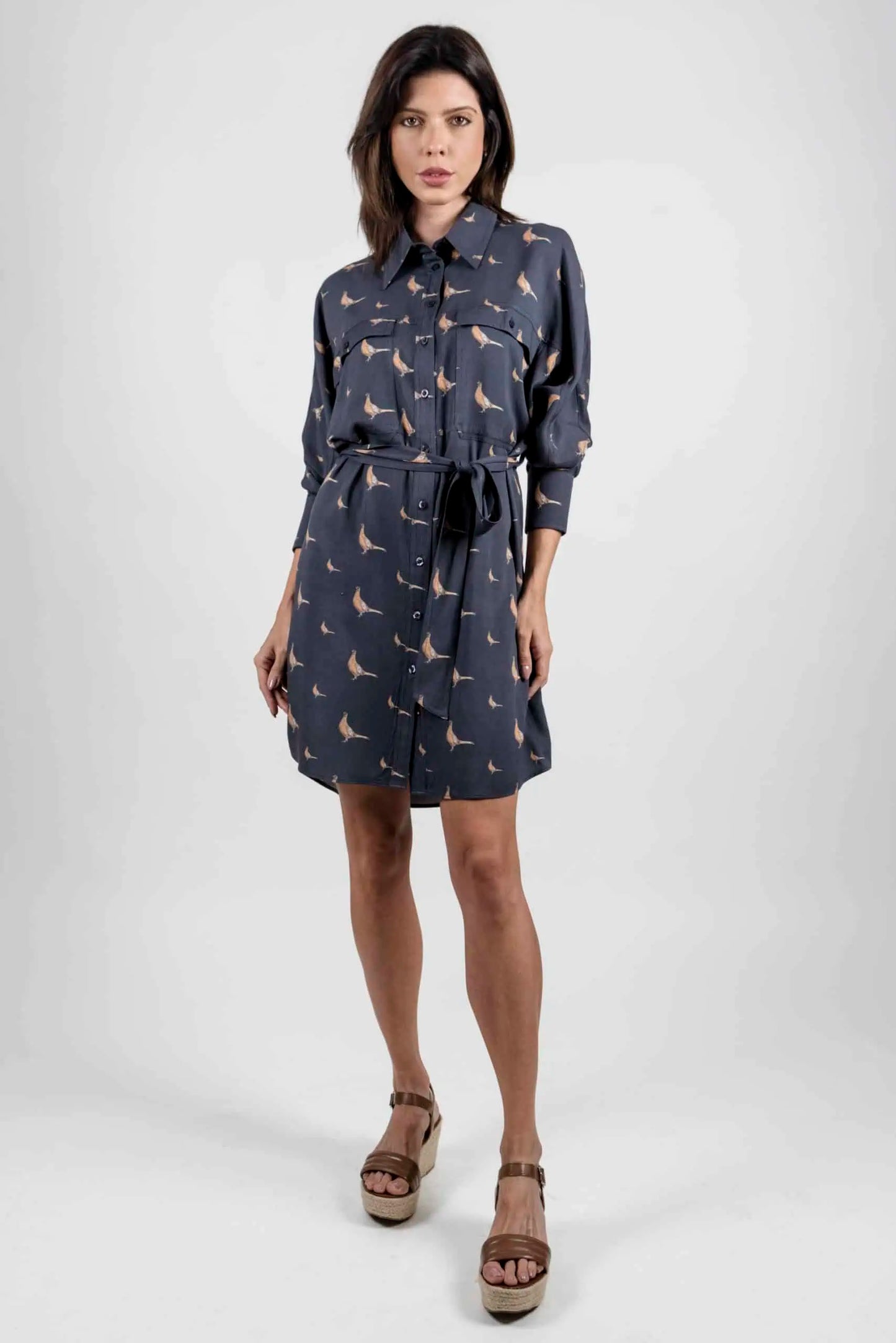 Tara Shirt Dress - Navy New Pheasants