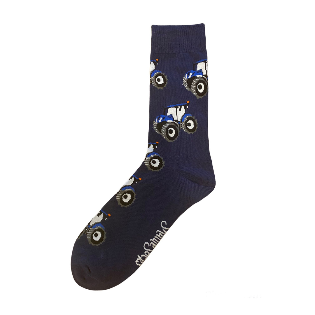 Blue Tractor Socks - Adult