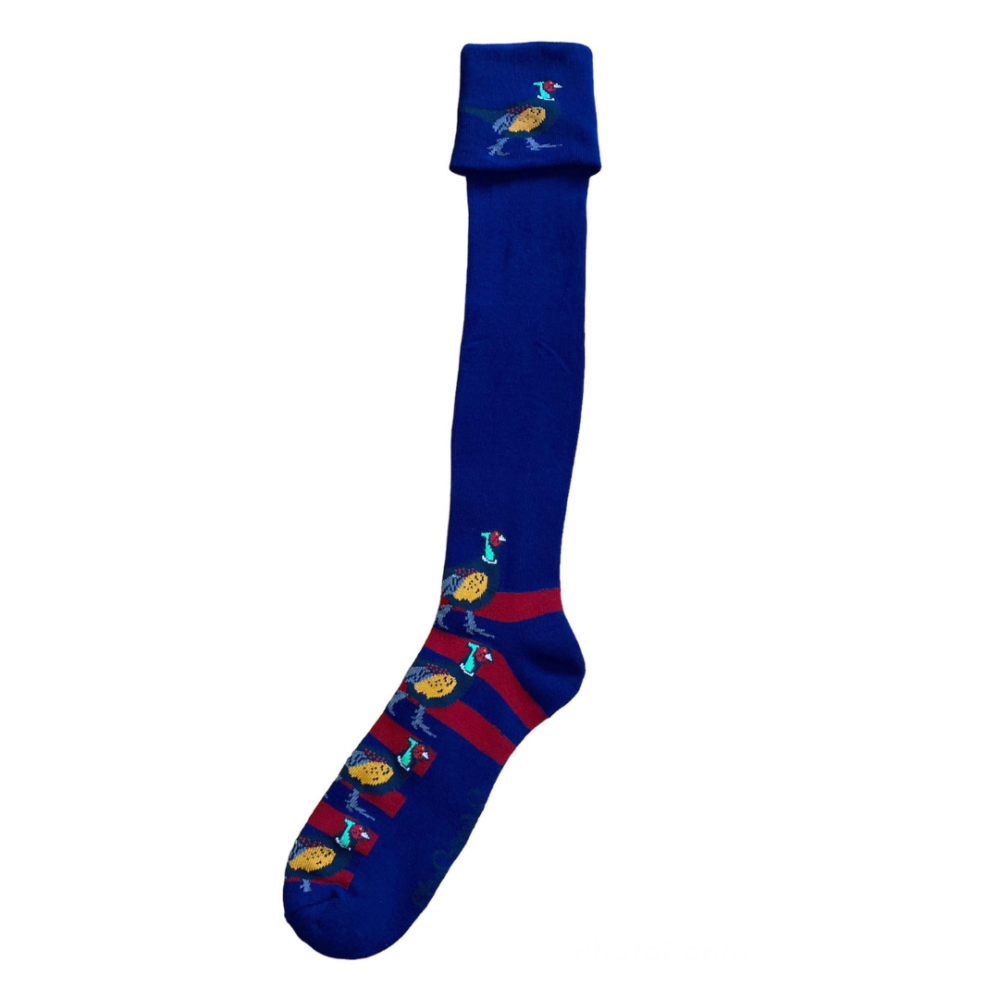 Navy & Red Pheasant Shooting/Walking Socks - Adult