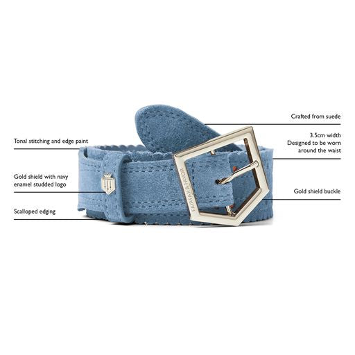 Regina Belt - Cornflower Blue Suede