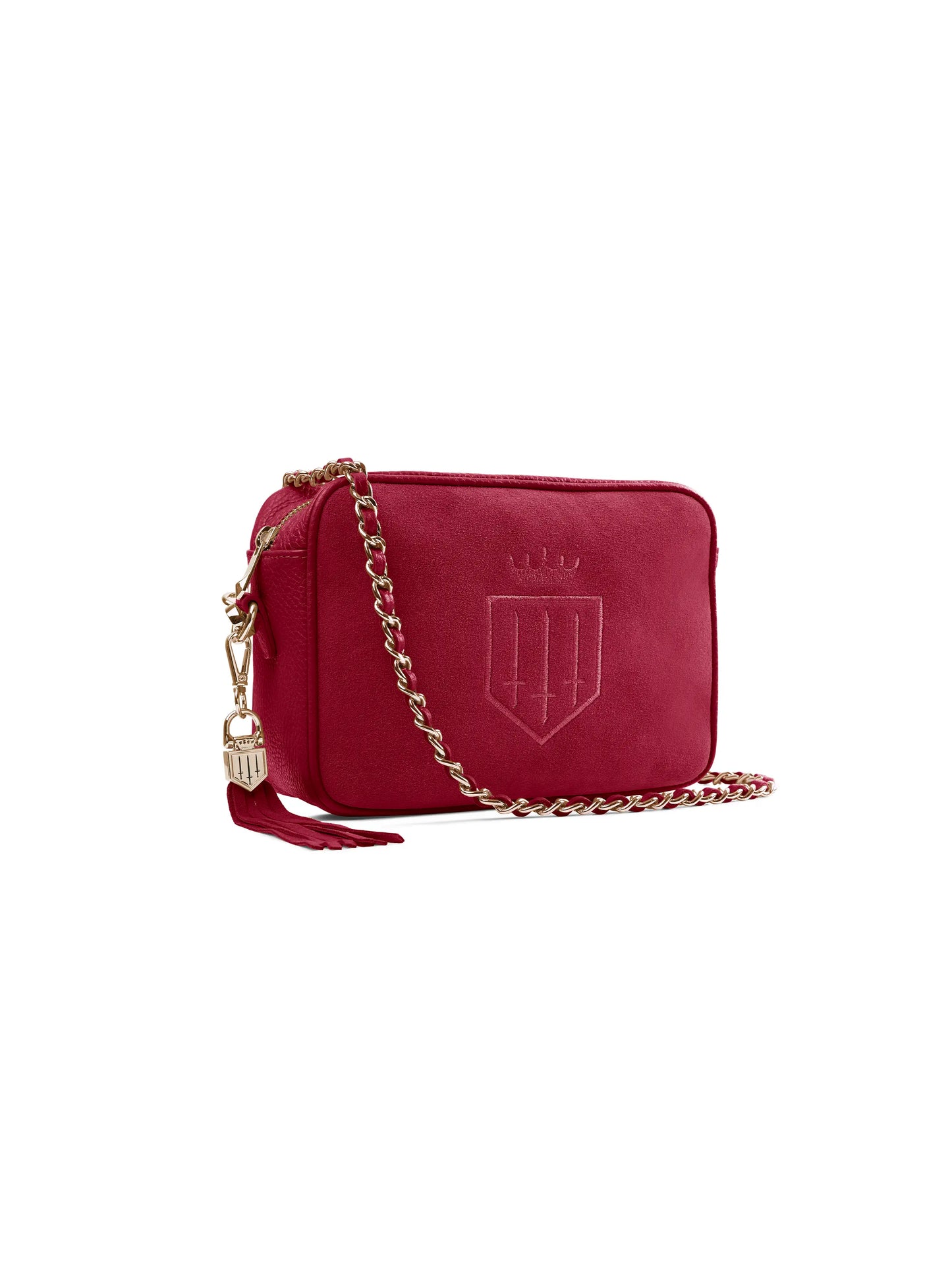 Finsbury Cross Body Bag - Cherry Suede