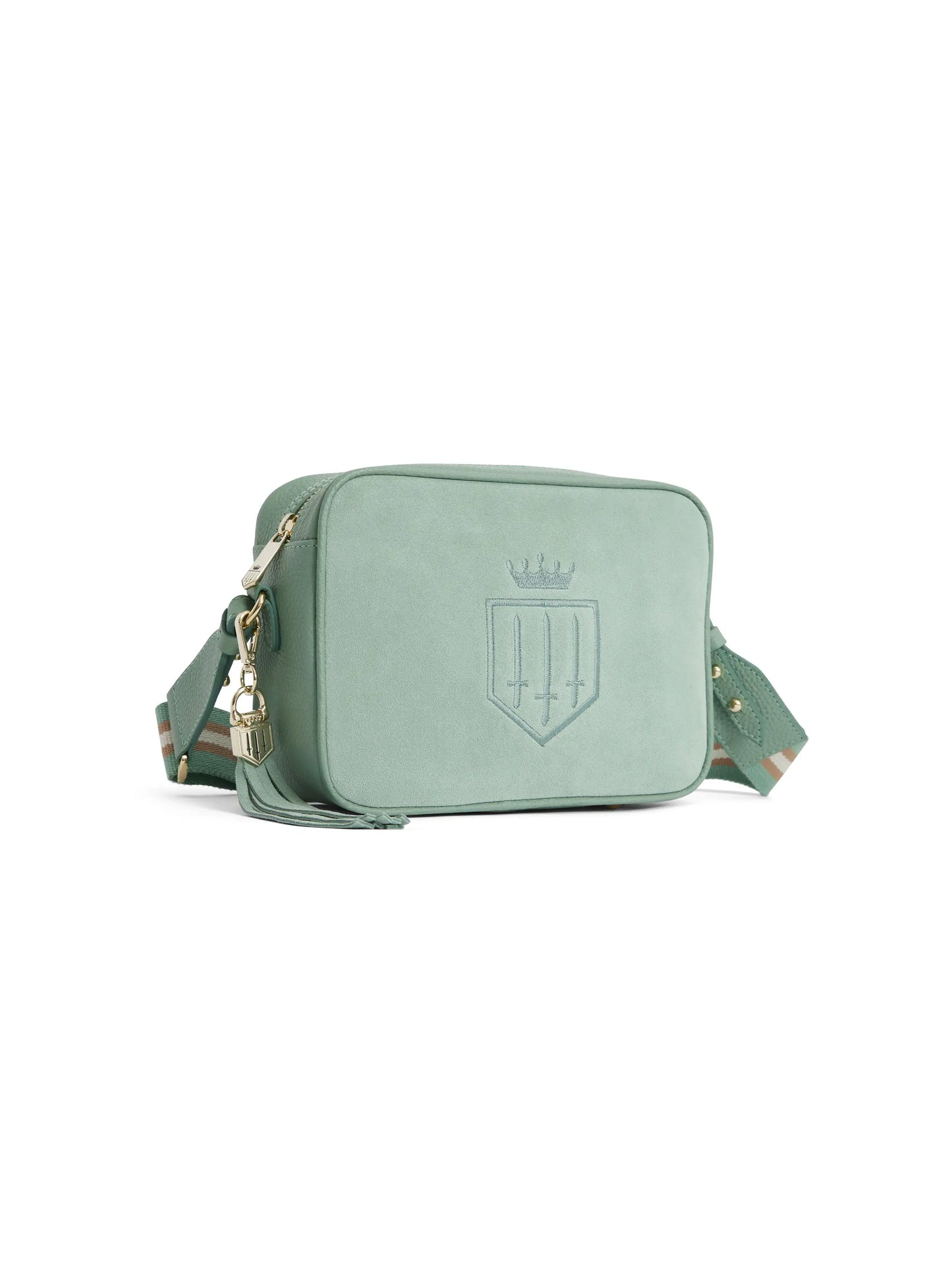 Finsbury Cross Body Bag - Mint Suede