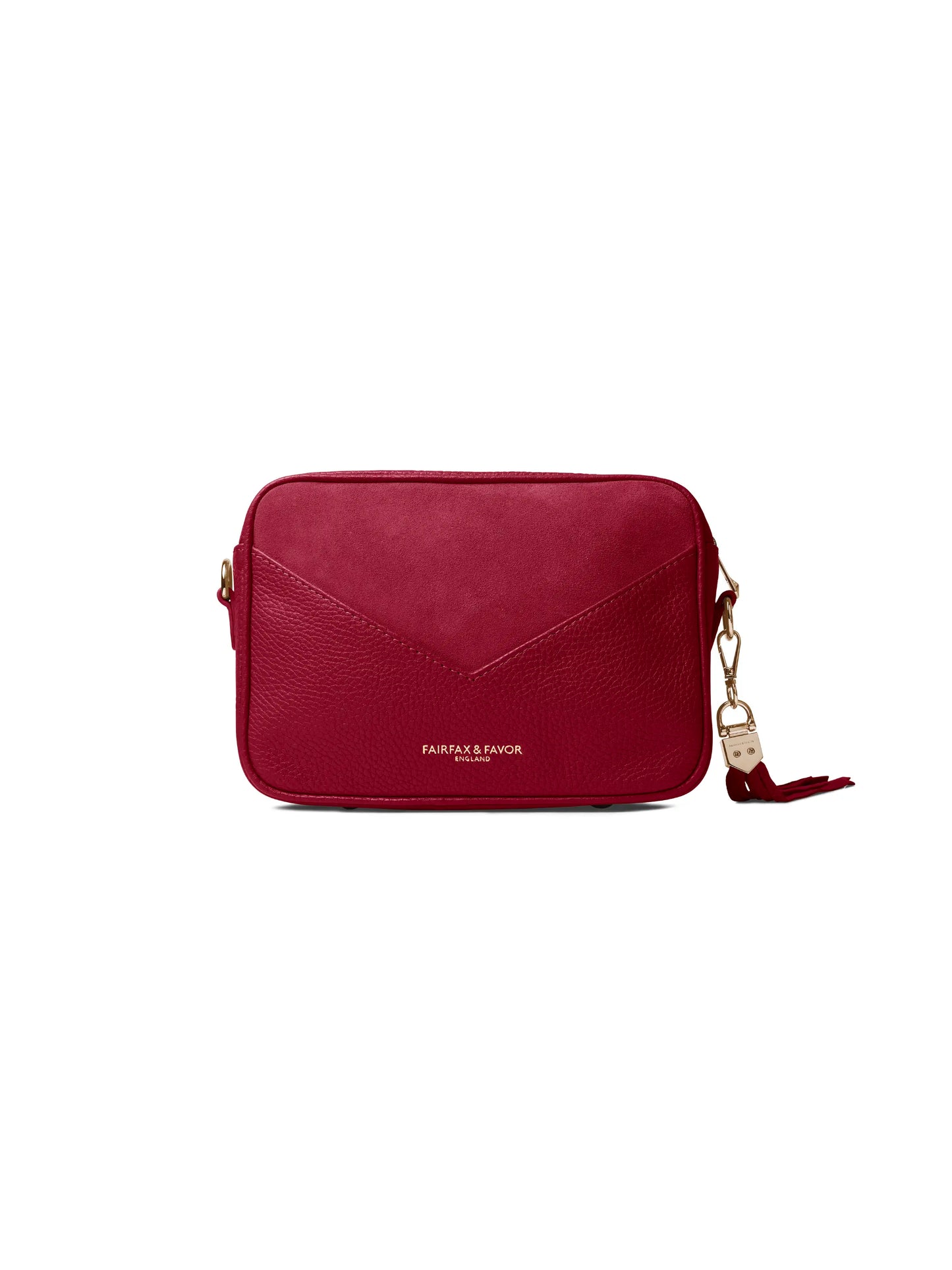 Finsbury Cross Body Bag - Cherry Suede
