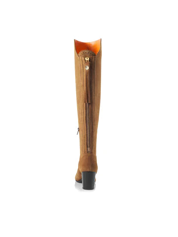 Amira Heeled Over-the-Knee Boot - Tan Suede
