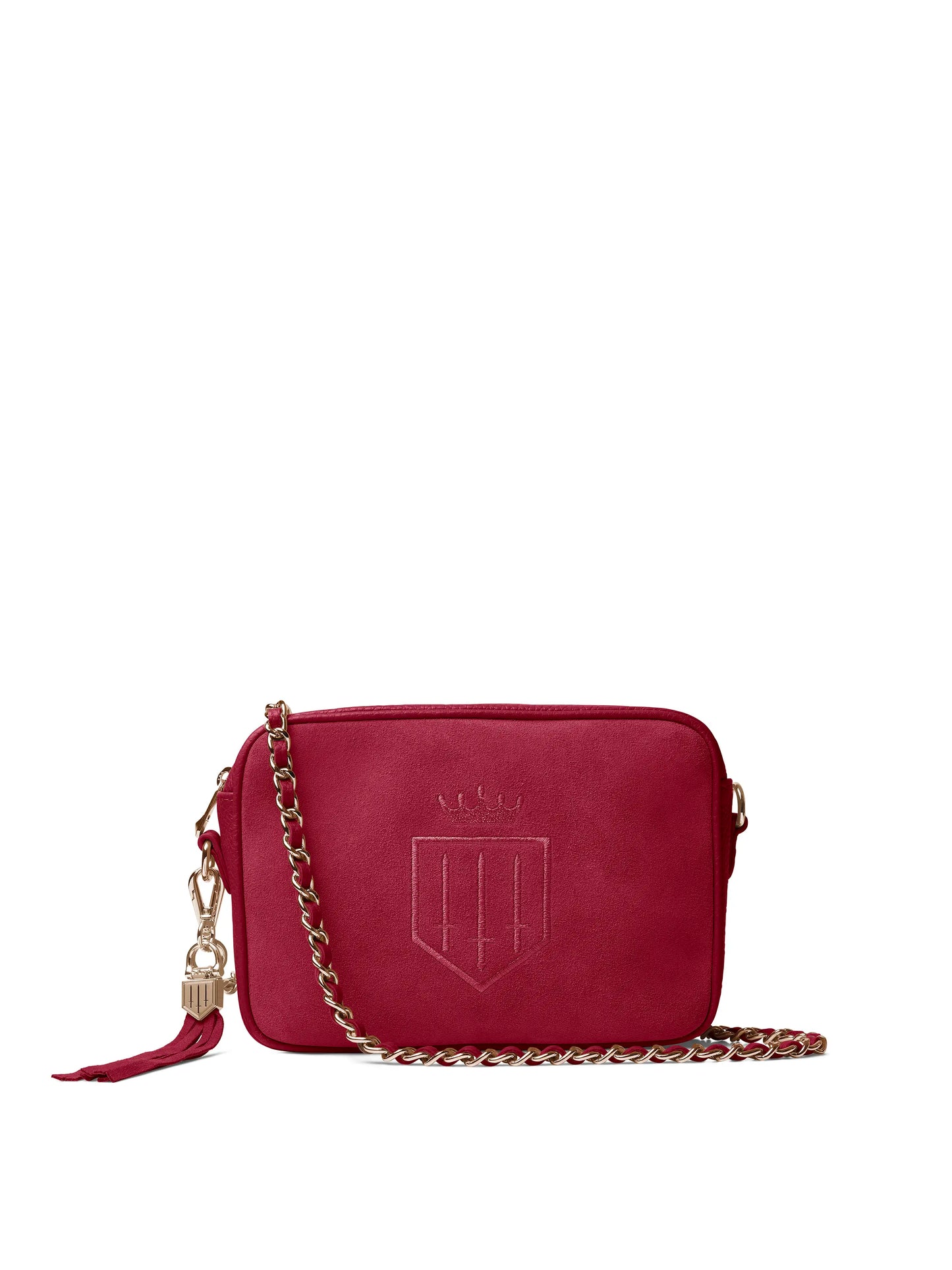Finsbury Cross Body Bag - Cherry Suede