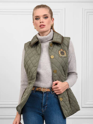 The Bella Quilted Gilet - Sage