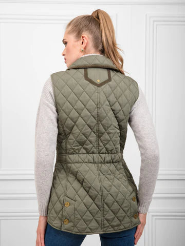 The Bella Quilted Gilet - Sage