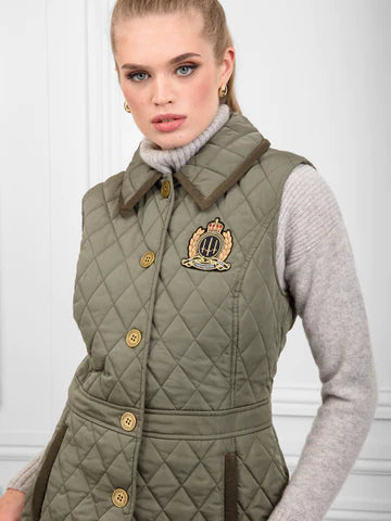 The Bella Quilted Gilet - Sage