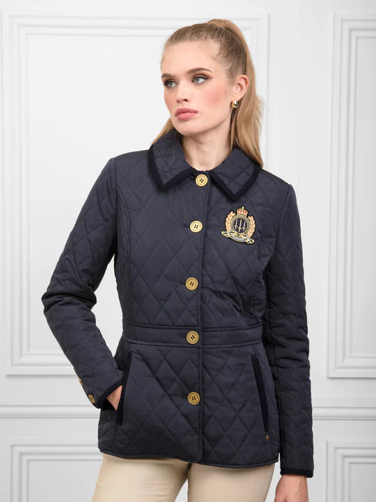 The Bella Quilted Jacket - Navy