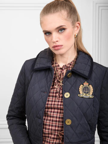 The Bella Quilted Jacket - Navy