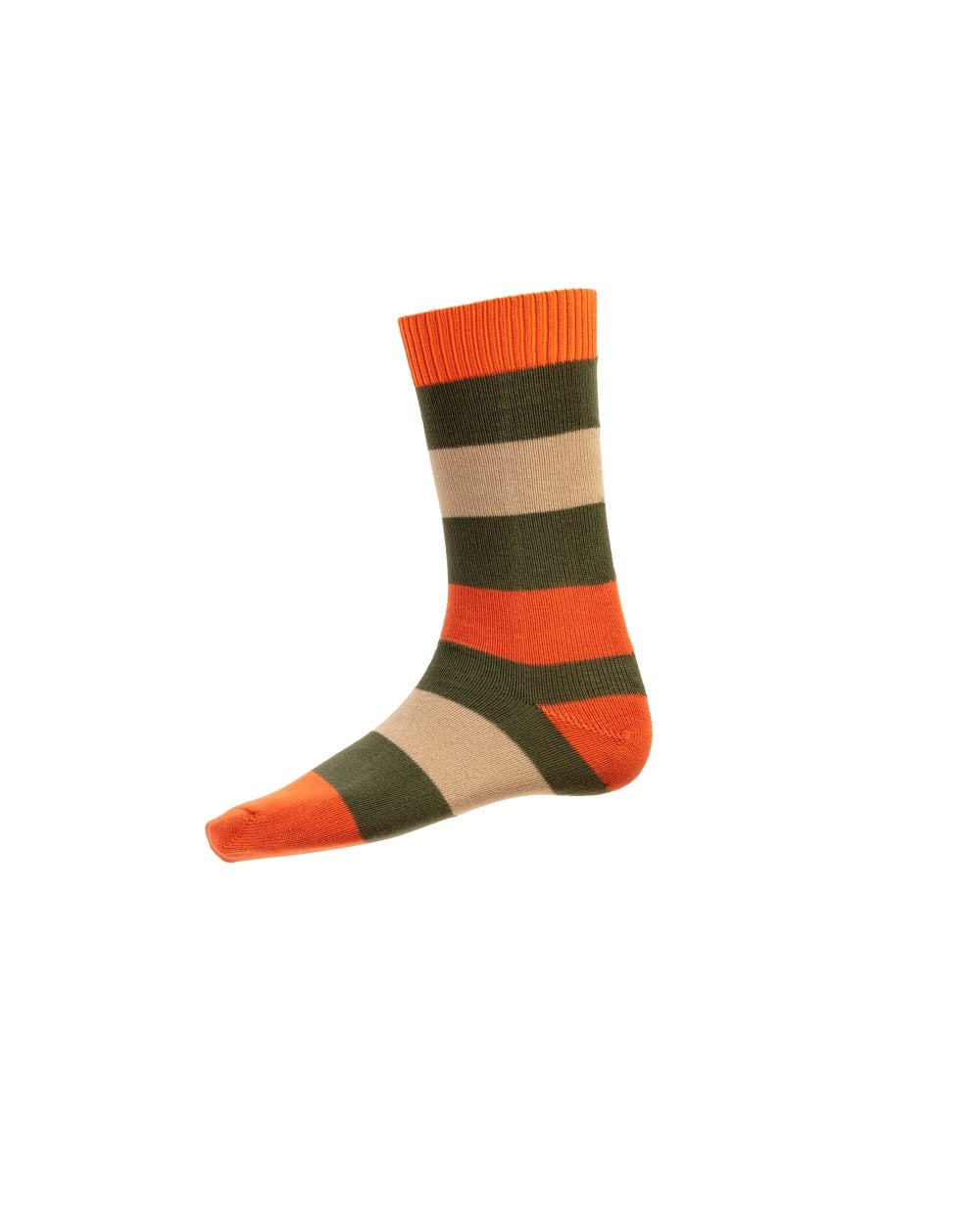 Bold Stripe Short Socks - Burnt Orange