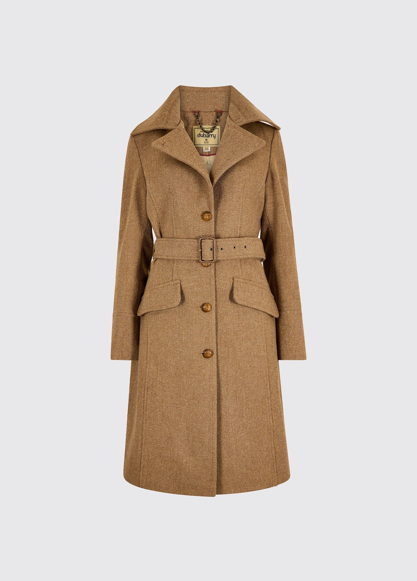Brookvale Fitted Tweed Coat - Camel Twill