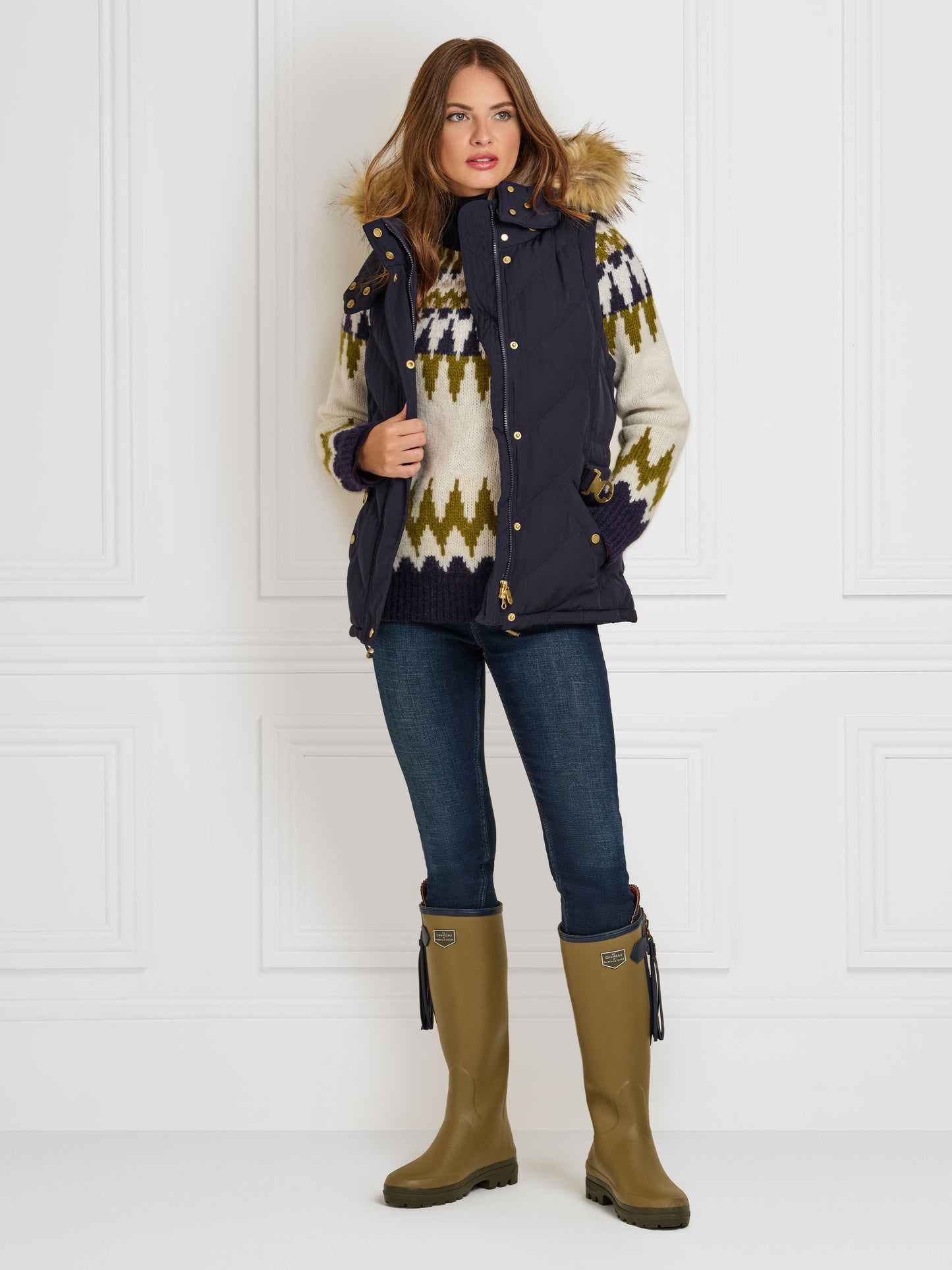 The Charlotte Padded Gilet - Navy