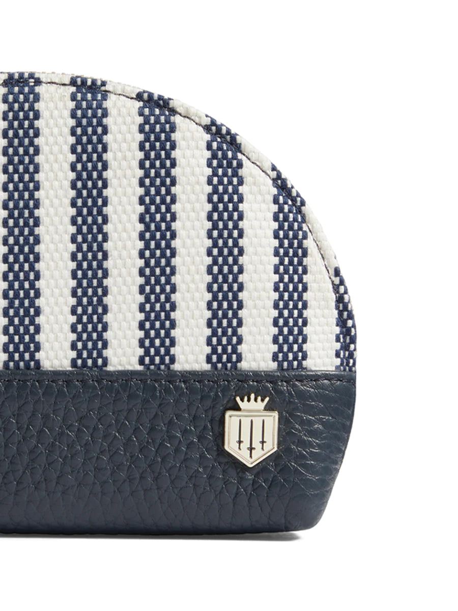 Chiltern Coin Purse - Navy Stripe Suede