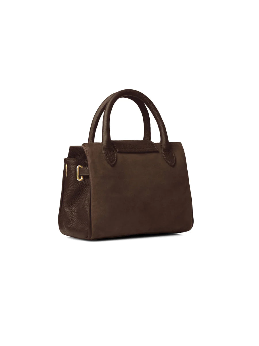 Mini Windsor Handbag - Chocolate Suede