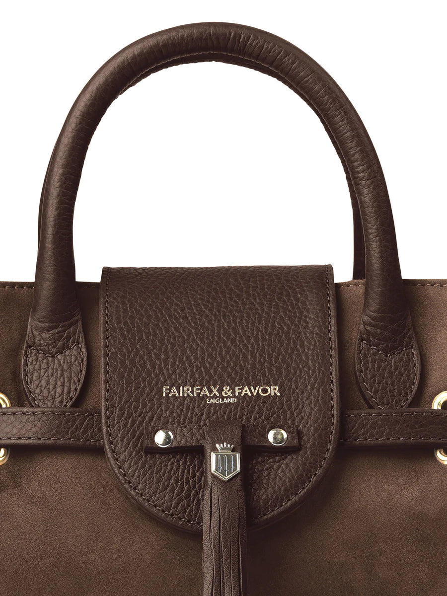 Mini Windsor Handbag - Chocolate Suede
