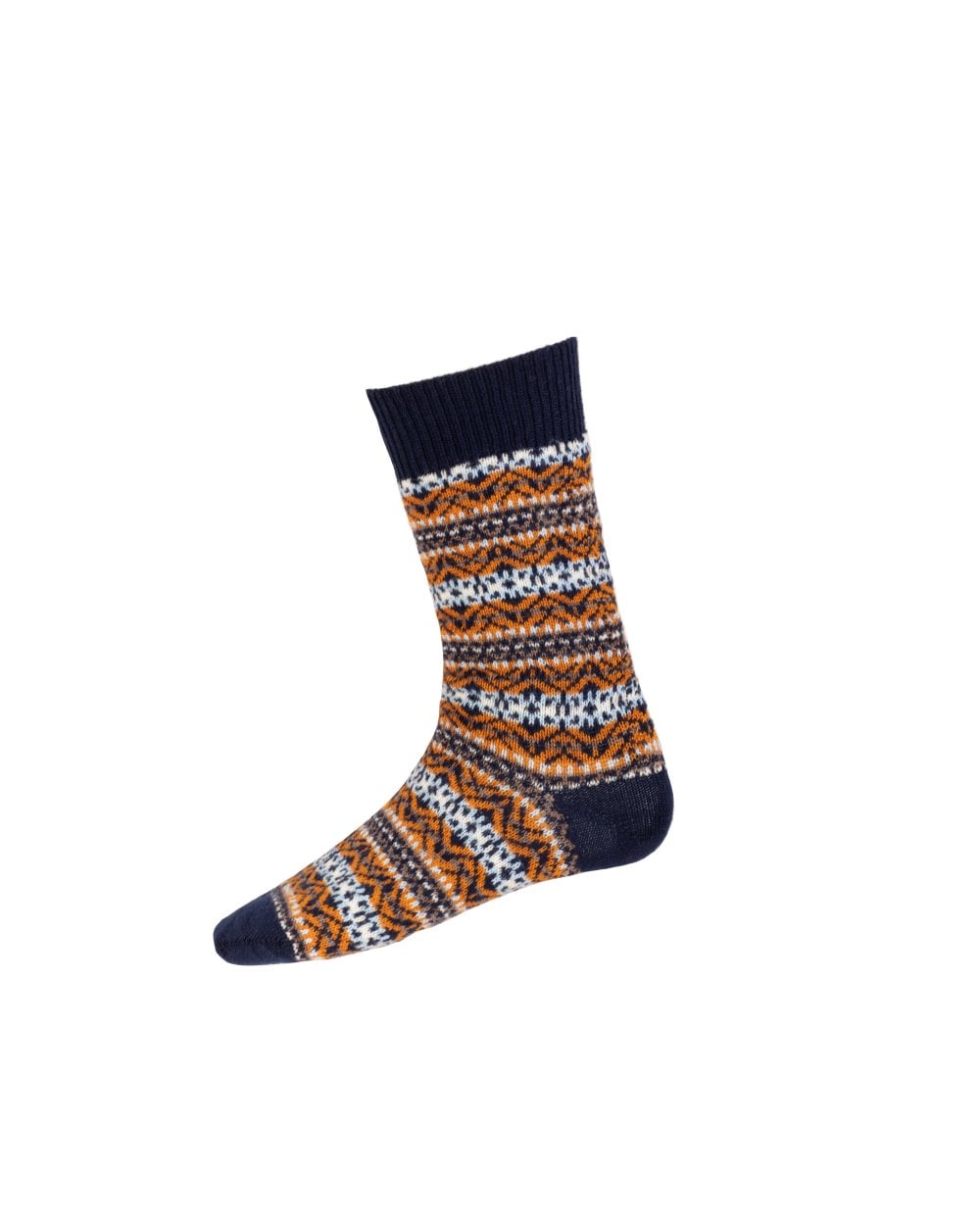 Fairisle Short Socks - Navy