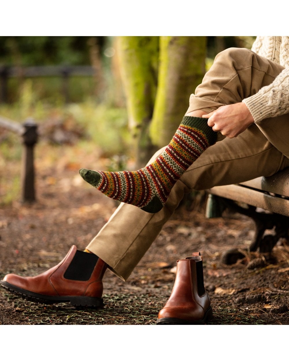 Fairisle Short Socks - Spruce