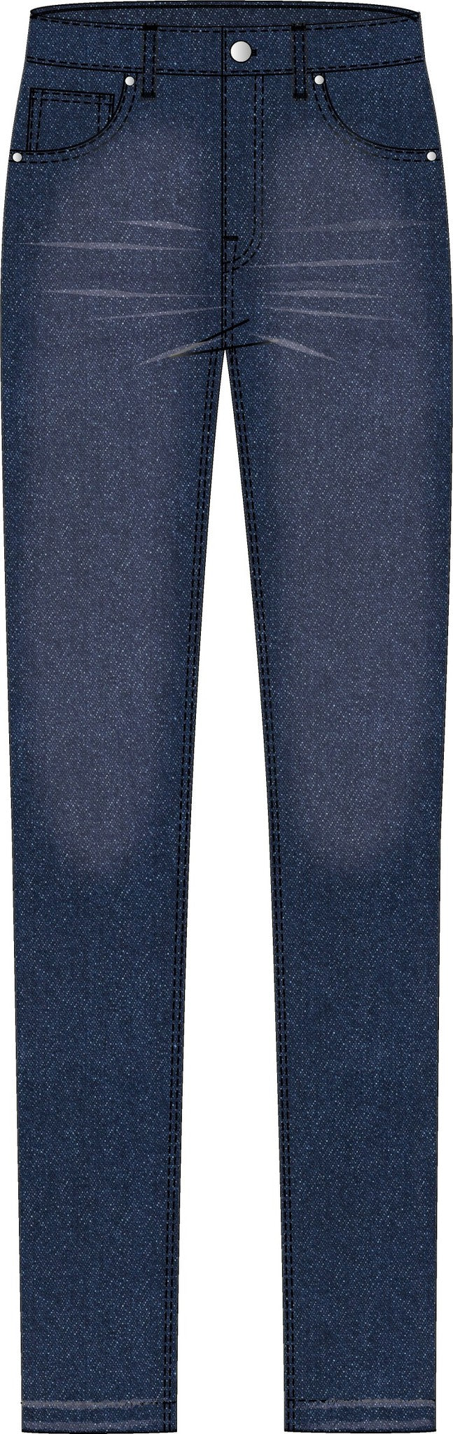 Cropped Slim Jeans - Dark Blue Broken In